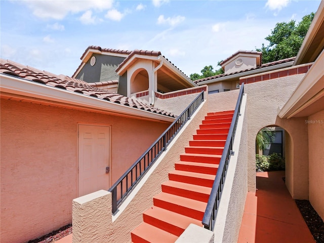view of stairway