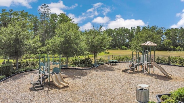 community play area with fence
