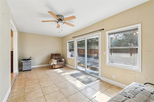 2260 Winslow Cir, Casselberry, FL 32707 - sitting room with baseboards, ceiling fan, and light tile patterned floors