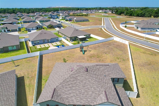 drone / aerial view with a residential view