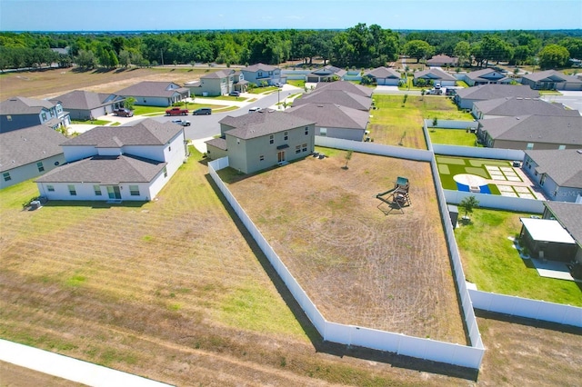 bird's eye view with a residential view