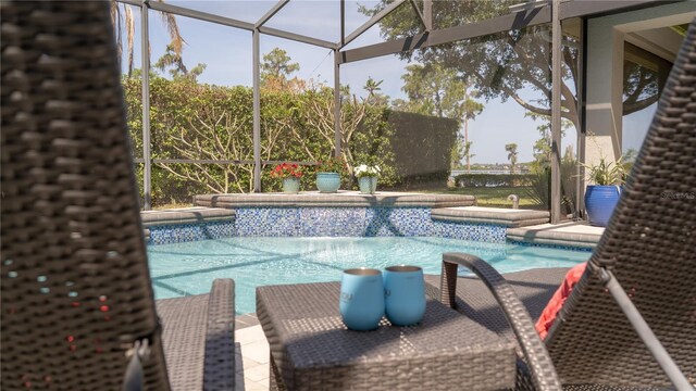 pool featuring a lanai