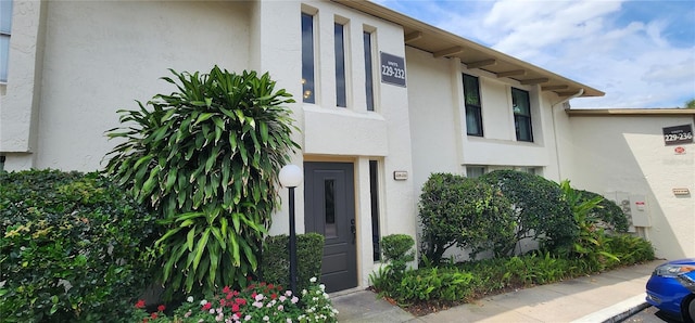 view of front of home with stucco siding