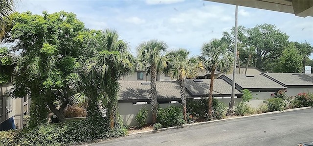 view of home's exterior with stucco siding