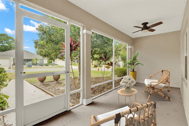 26807 Bull Run, Leesburg, FL 34748 - sunroom / solarium featuring ceiling fan