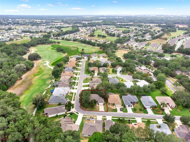 26807 Bull Run, Leesburg, FL 34748 - view of property location with nearby suburban area, property parcel outlined, and a golf club