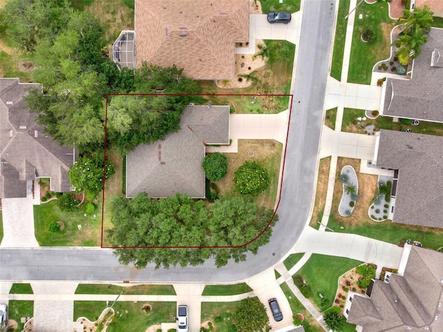 26807 Bull Run, Leesburg, FL 34748 - aerial view of property and surrounding area with property boundaries highlighted