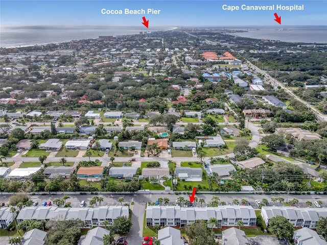 136 Beach Park Ln Unit 35, Cape Canaveral, FL 32920 - aerial view of property and surrounding area with a nearby body of water