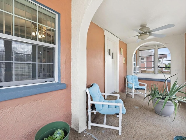 16 E Orange St, Davenport, FL 33837 - view of patio / terrace featuring a porch and a ceiling fan