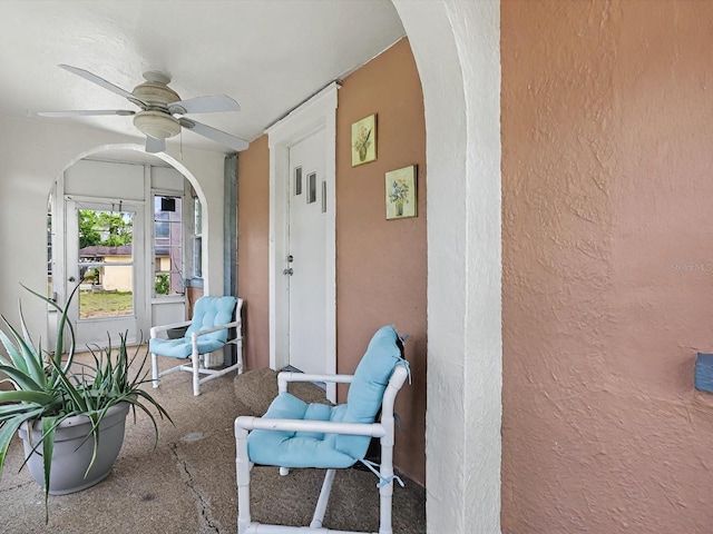 16 E Orange St, Davenport, FL 33837 - view of patio / terrace featuring a ceiling fan and covered porch