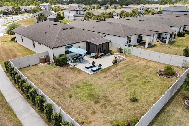 aerial view featuring a residential view