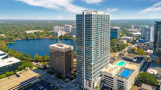 property's view of city with a water view