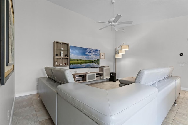 11908 Delfina Ln, Orlando, FL 32827 - living room with a ceiling fan and baseboards