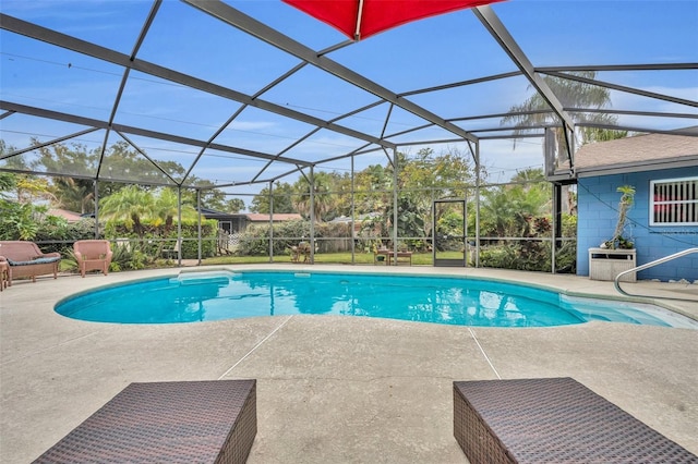 pool featuring a patio area