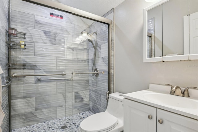 29704 Eagle Station Dr, Wesley Chapel, FL 33543 - bathroom with toilet, vanity, and a stall shower