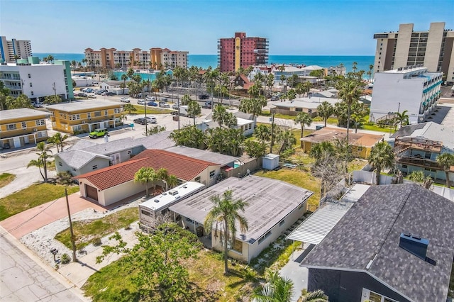 15406 2nd St E, Madeira Beach, FL 33708 - drone / aerial view featuring a view of city and a water view