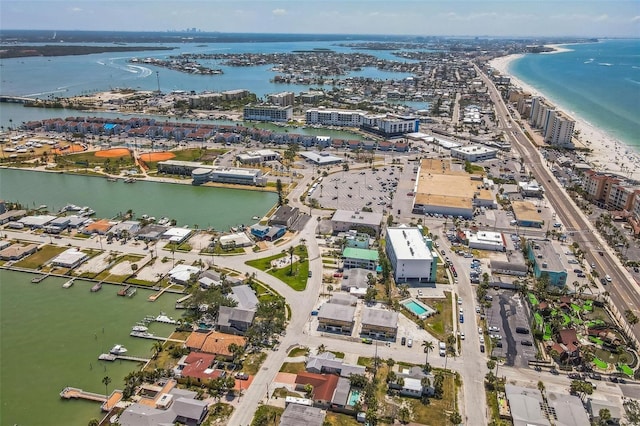 15406 2nd St E, Madeira Beach, FL 33708 - drone / aerial view with a water view and a view of city