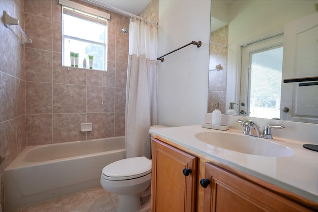 23533 Valderama Ln, Sorrento, FL 32776 - bathroom with vanity, toilet, a healthy amount of sunlight, and shower / tub combo with curtain