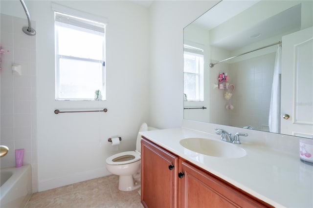 23533 Valderama Ln, Sorrento, FL 32776 - bathroom featuring vanity, tile patterned flooring, toilet, and shower / bath combination with curtain