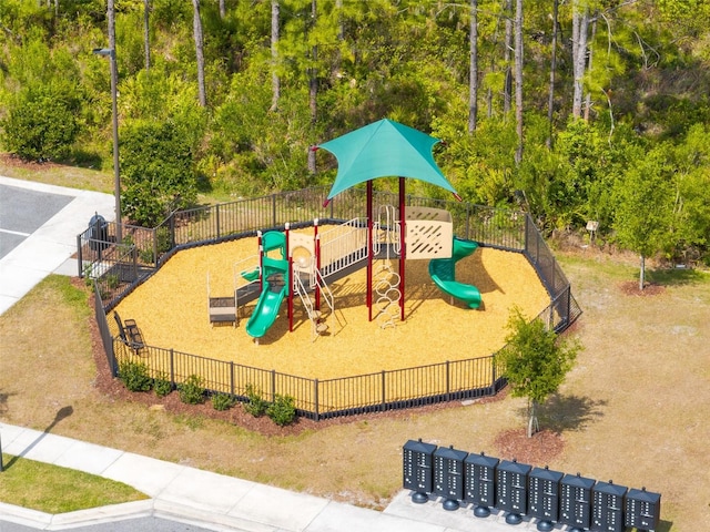 communal playground with fence