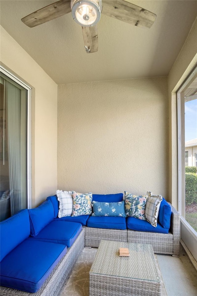balcony with an outdoor hangout area