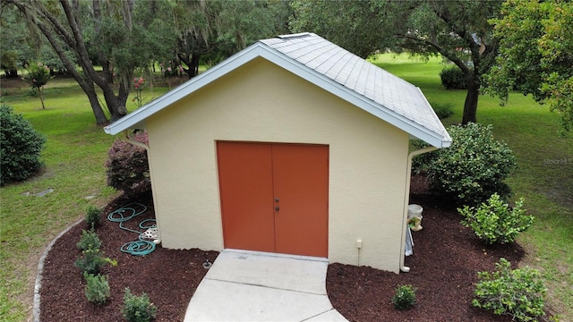 view of shed