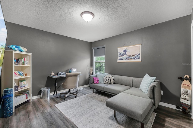 913 Bending Oak Trl, Winter Garden, FL 34787 - office space featuring wood finished floors, a textured ceiling, and baseboards