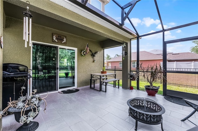 913 Bending Oak Trl, Winter Garden, FL 34787 - sunroom / solarium featuring a fire pit