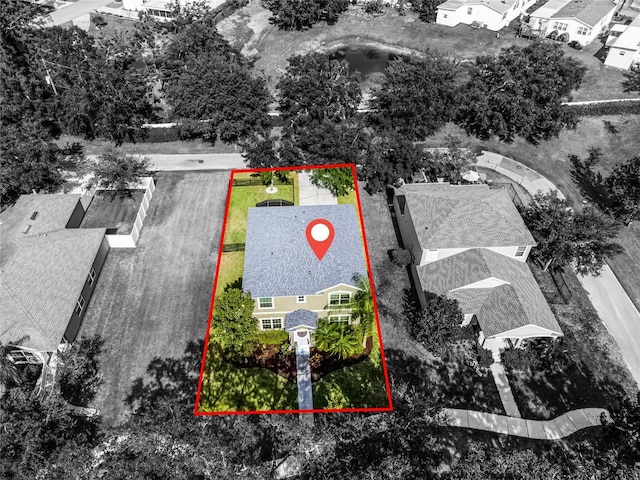 913 Bending Oak Trl, Winter Garden, FL 34787 - aerial perspective of suburban area with property parcel outlined