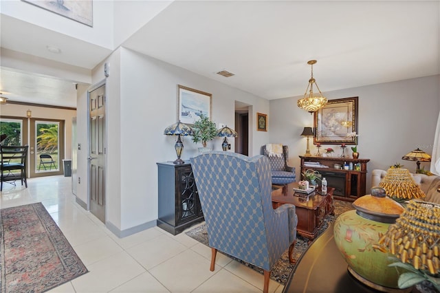 114 Shaddock Dr, Auburndale, FL 33823 - living room with baseboards, visible vents, and light tile patterned floors