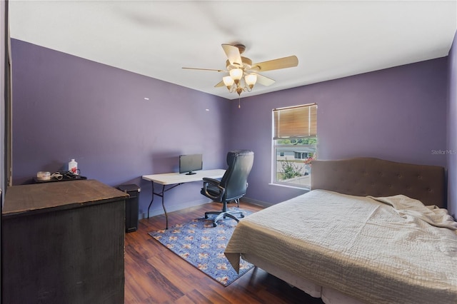 114 Shaddock Dr, Auburndale, FL 33823 - bedroom featuring a ceiling fan, baseboards, and wood finished floors