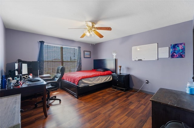 114 Shaddock Dr, Auburndale, FL 33823 - bedroom with ceiling fan and wood finished floors