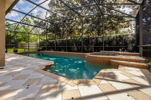 14003 Hampshire Bay Cir, Winter Garden, FL 34787 - view of swimming pool with a fenced in pool, a fenced backyard, a lanai, and a patio