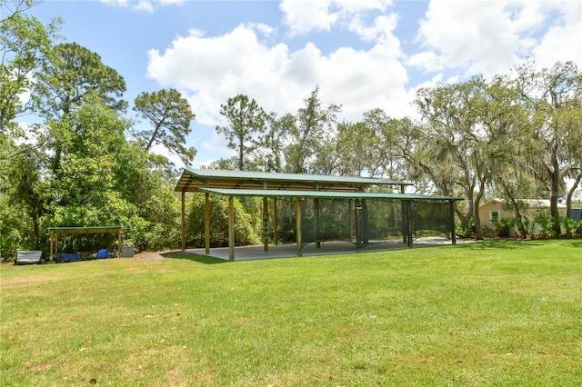 view of community with a lawn