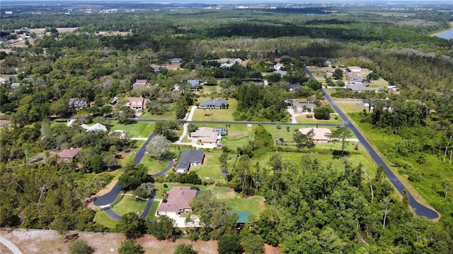 aerial view with a residential view and a forest view