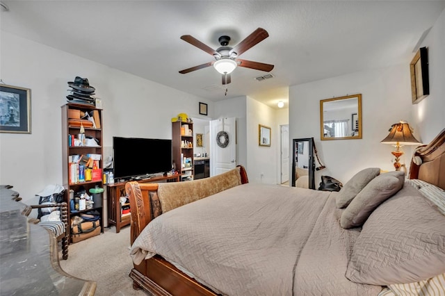 822 Sheen Cir, Haines City, FL 33844 - carpeted bedroom featuring a ceiling fan and visible vents