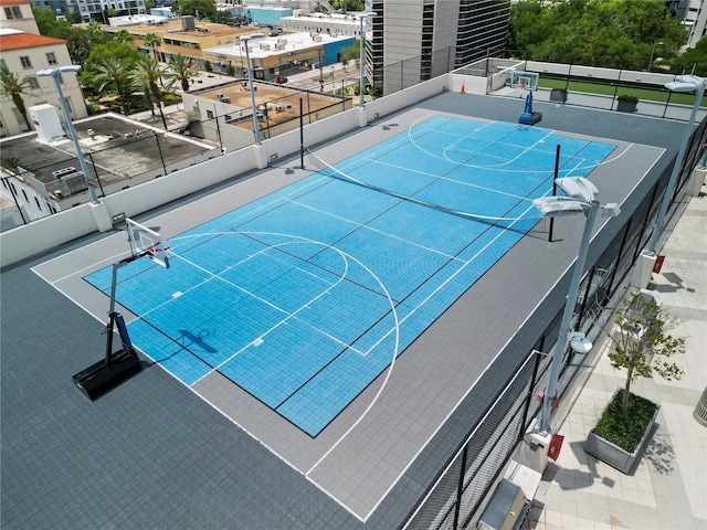 view of sport court with fence and community basketball court