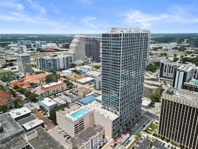 aerial view with a view of city