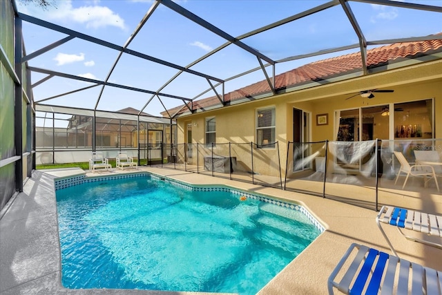1031 Marcello Blvd, Kissimmee, FL 34746 - pool with a patio and ceiling fan