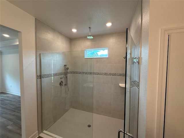 6179 Notre Dame Ter, North Port, FL 34291 - full bath featuring a shower stall and recessed lighting
