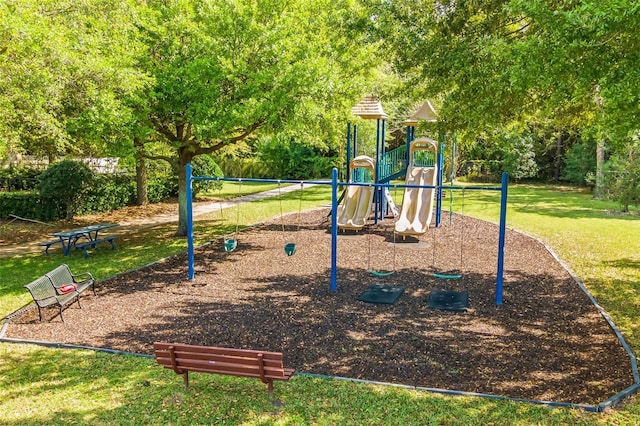 communal playground with a yard