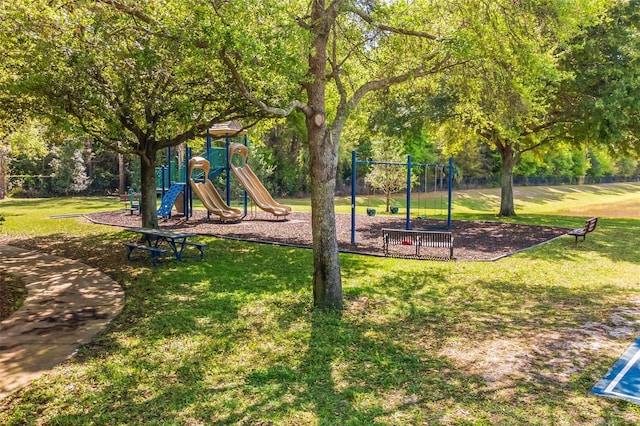 community playground with a yard