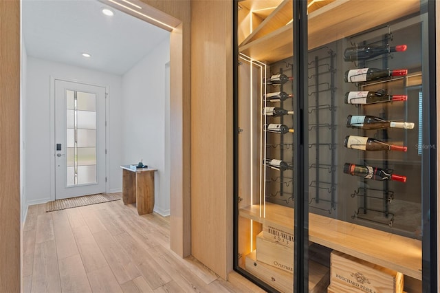 8105 Fenton St, Orlando, FL 32836 - wine area featuring wood finished floors, baseboards, and recessed lighting