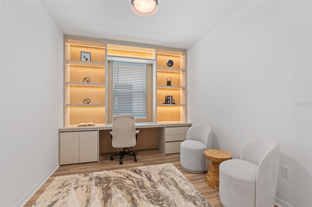 8105 Fenton St, Orlando, FL 32836 - office featuring built in study area, light wood-type flooring, and baseboards