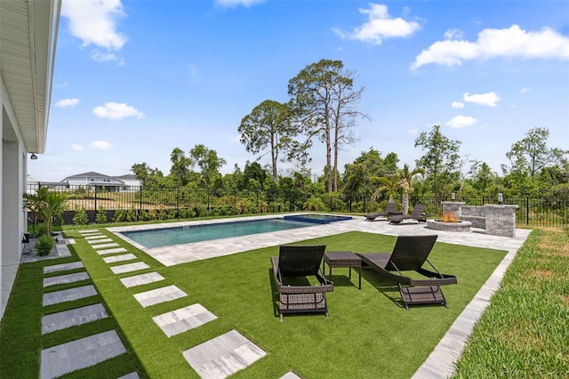 8105 Fenton St, Orlando, FL 32836 - view of pool featuring a patio area and an outdoor fire pit
