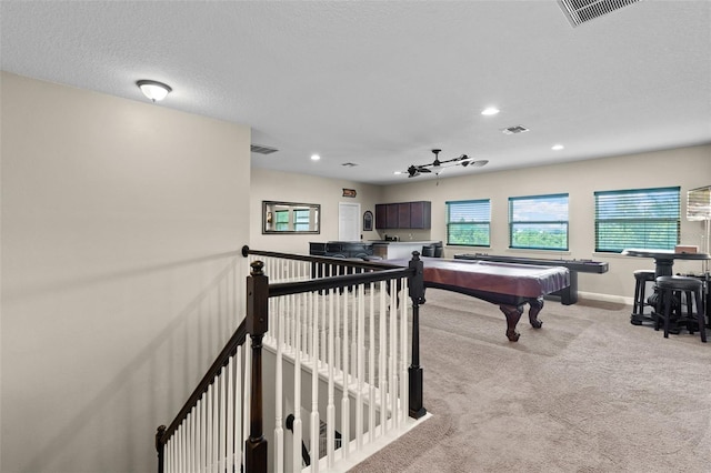 408 Egret Place Dr, Winter Garden, FL 34787 - recreation room featuring carpet floors, billiards table, baseboards, and recessed lighting