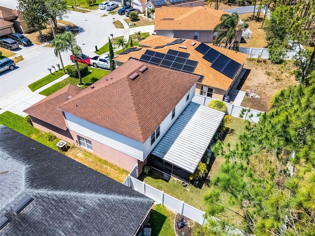 drone / aerial view with a residential view