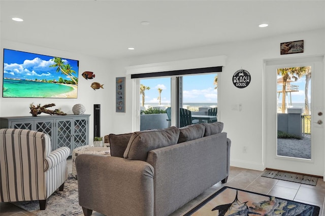 7 Marden Dr, Ormond Beach, FL 32176 - tiled living room featuring recessed lighting