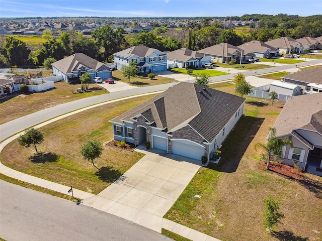 bird's eye view with a residential view