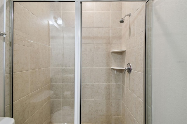 full bath with a shower stall